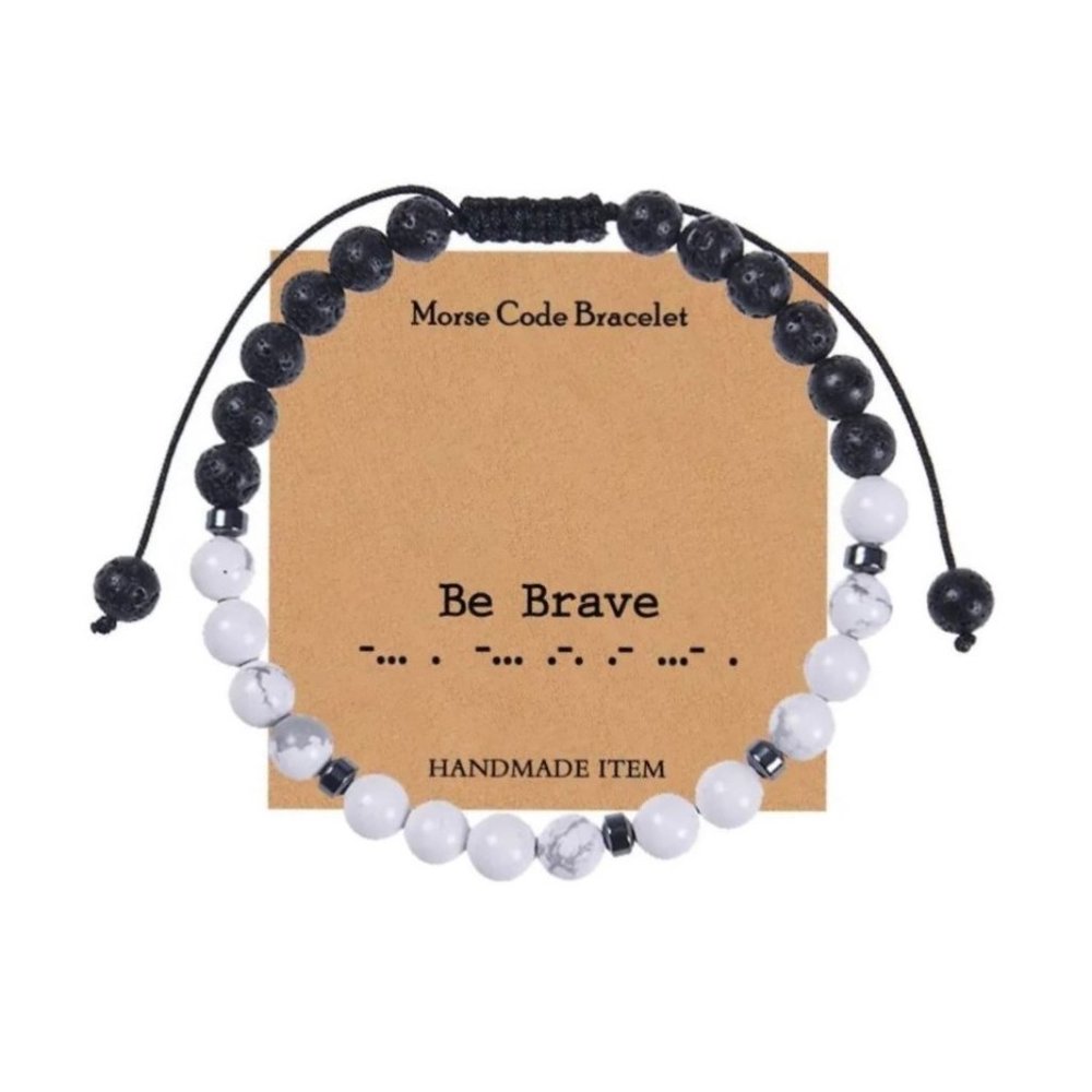 Morse Code Bracelet "Be Brave" adjustable